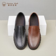 康奈定制轻便柔韧镂空皮面循环透气套口皮鞋