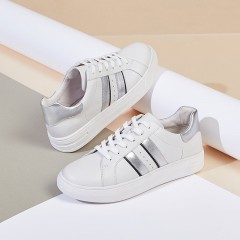 康奈定制休闲低帮轻盈拼色女士小白鞋