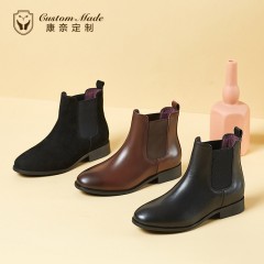 康奈定制女士复古时尚经典切尔西短靴