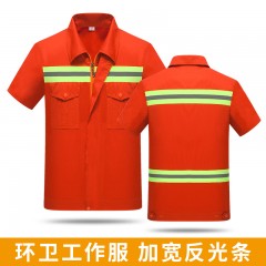 GYJ6016环卫绿反拉链短袖套装