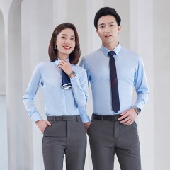 商务长袖衬衣男春秋时尚新款免烫职业衬衫女