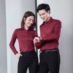 商务长袖衬衣男春秋时尚新款免烫职业衬衫女