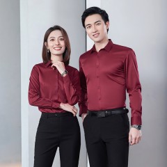 商务长袖衬衣男春秋时尚新款免烫职业衬衫女