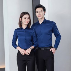 商务长袖衬衣男春秋时尚新款免烫职业衬衫女