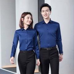 商务长袖衬衣男春秋时尚新款免烫职业衬衫女