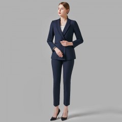 2022新款秋装藏青色西装套装女爆款时尚气质职业装面试装工作服西服秋