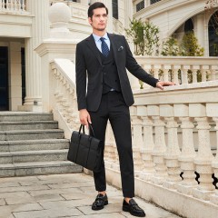 灰色西服套装男士修身商务正装上班西装职业伴郎服新郎结婚礼服