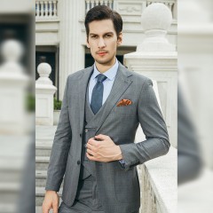 秋季中年男士西装外套浅绿色商务休闲职业装西服