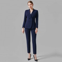 西装套装女宝蓝色2022早秋新款时尚职业工作服女西服气质女神范高端大牌