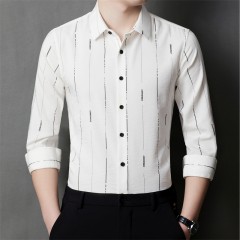 商务休闲男装品质格调无痕衬衫超柔细免烫抗皱高档款男式衬衣
