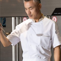 昂纳阿迪达酒店厨师工作服短袖男女纯棉餐饮烘焙师厨房厨师衣服夏
