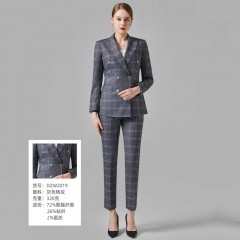 西装套装女2022早秋新款时尚灰格子职业工作服女西服气质女神范高端大牌
