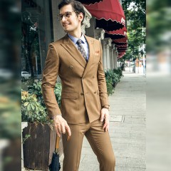 男士高端条纹西装套装销售酒店经理公务员职业商务正装工作服伴郎新郎服