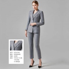 职业西服套装灰色女2022秋新款时尚长袖西装套装OL气质正装工作服