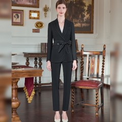 黑色西装女套装韩版英伦风春秋时尚轻奢女神范高级感小香风职业西服外套