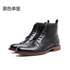 816301H升级款拉链男士布洛克雕花商务英伦风男鞋皮靴男马丁靴