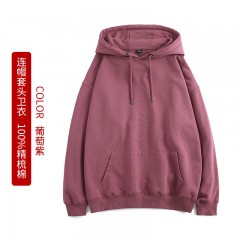 卫衣男款春秋新款圆领连帽套头款卫衣男女同款情侣装刺绣印花