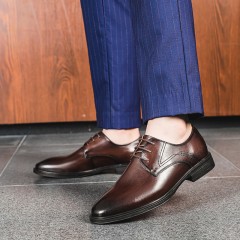 春季新款正装男士休闲皮鞋男真皮潮流大头男皮鞋英伦风绅士鞋